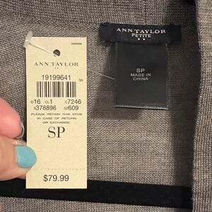 Ann Taylor Petite Charcoal Knit Top